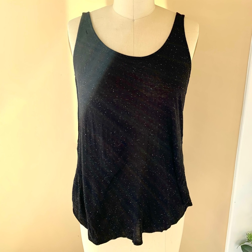 Black and white speckle tank top